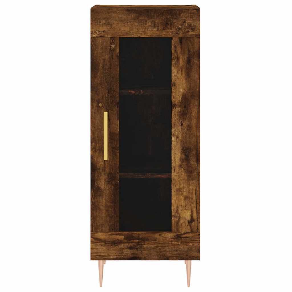 skab 34,5x34x180 cm konstrueret træ røget egetræ