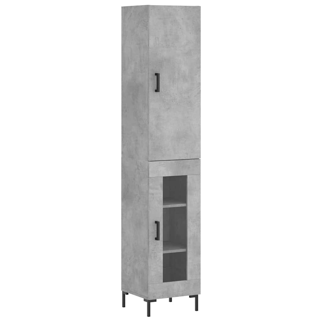 skab 34,5x34x180 cm konstrueret træ betongrå