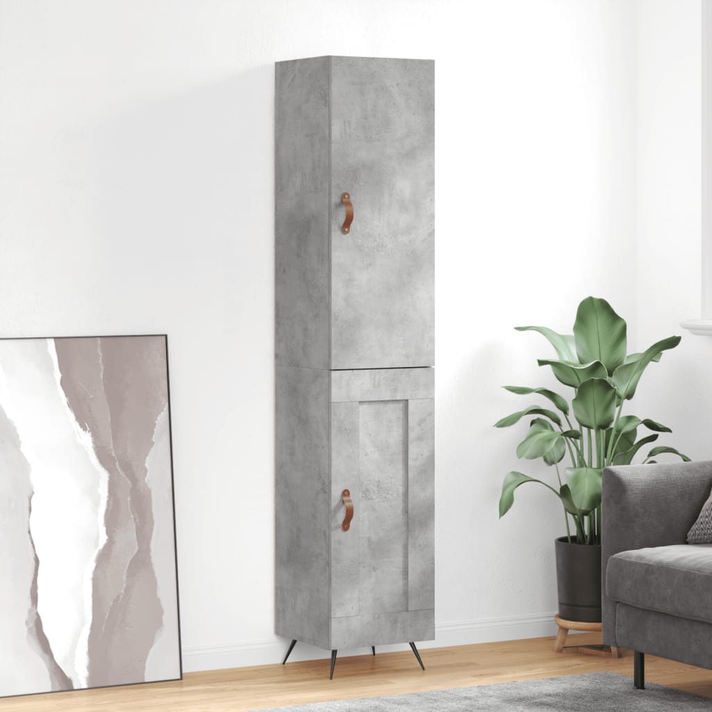 skab 34,5x34x180 cm konstrueret træ betongrå