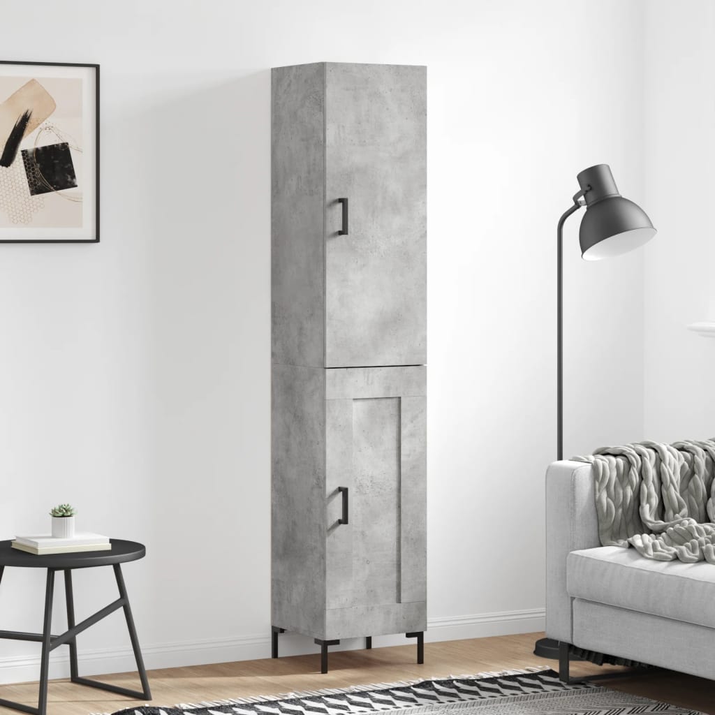 skab 34,5x34x180 cm konstrueret træ betongrå