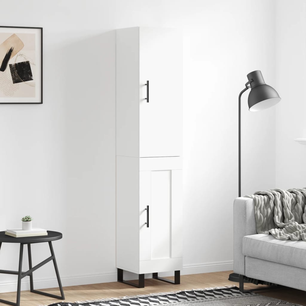 skab 34,5x34x180 cm konstrueret træ hvid