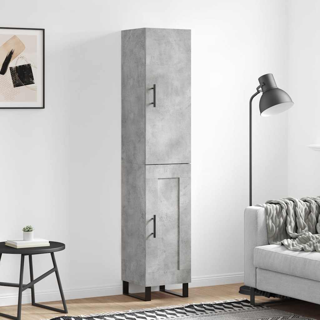 skab 34,5x34x180 cm konstrueret træ betongrå