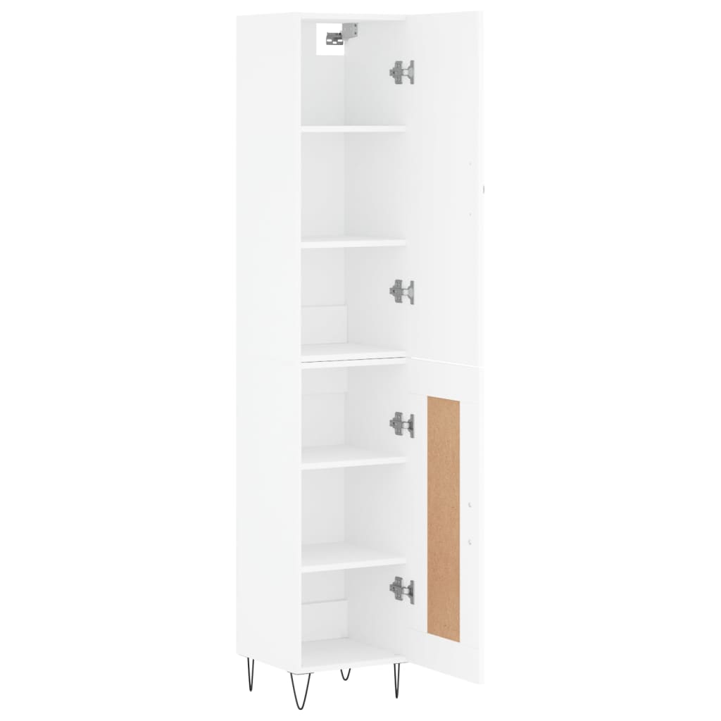 skab 34,5x34x180 cm konstrueret træ hvid