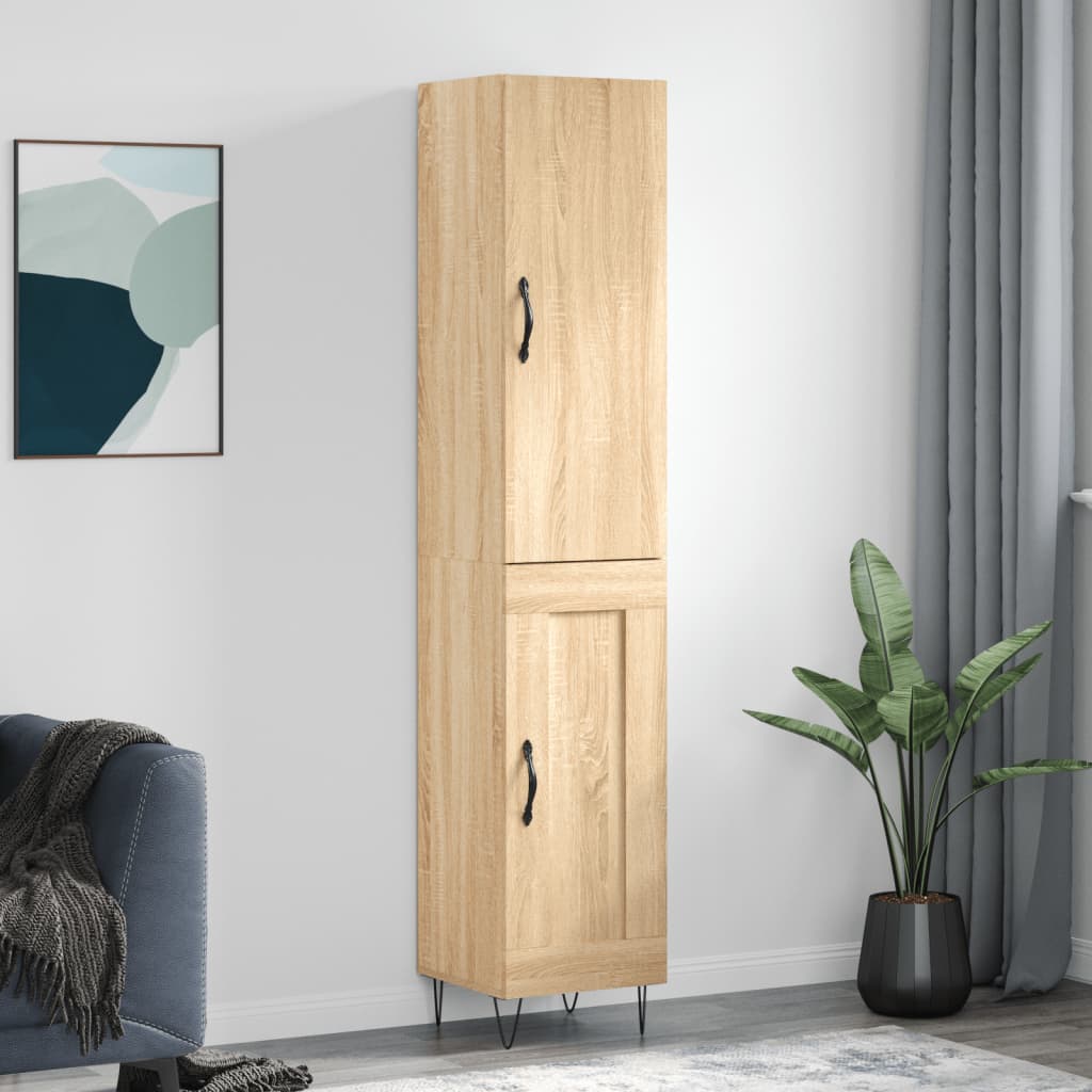 skab 34,5x34x180 cm konstrueret træ sonoma-eg