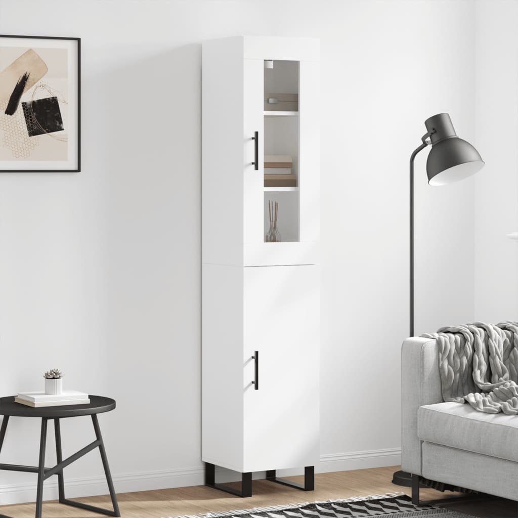 skab 34,5x34x180 cm konstrueret træ hvid