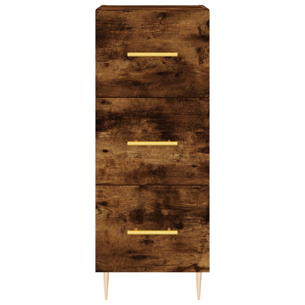 skab 34,5x34x180 cm konstrueret træ røget egetræ