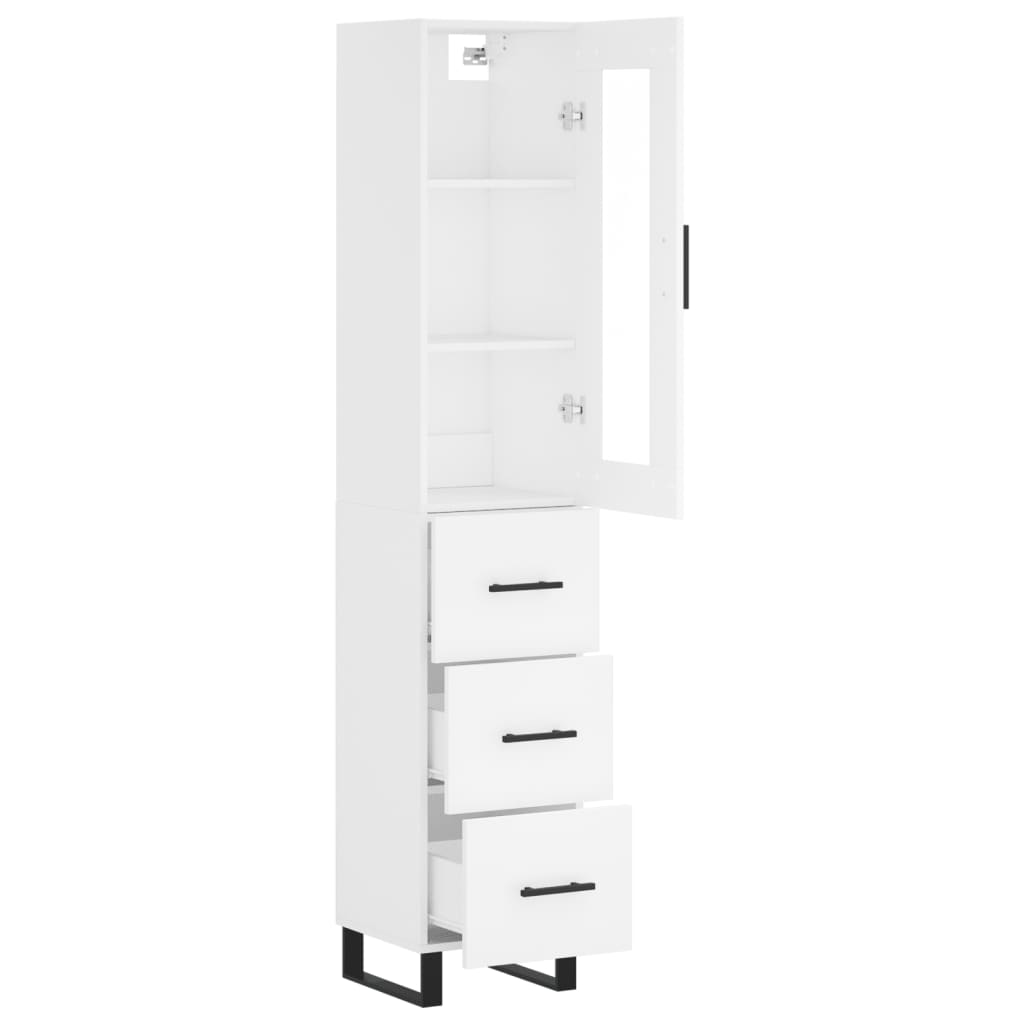 skab 34,5x34x180 cm konstrueret træ hvid