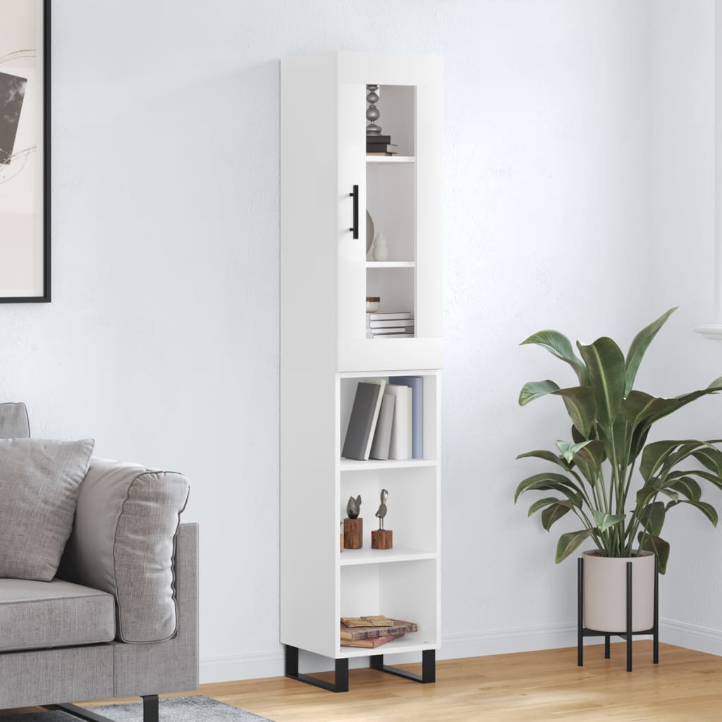 skab 34,5x34x180 cm konstrueret træ hvid