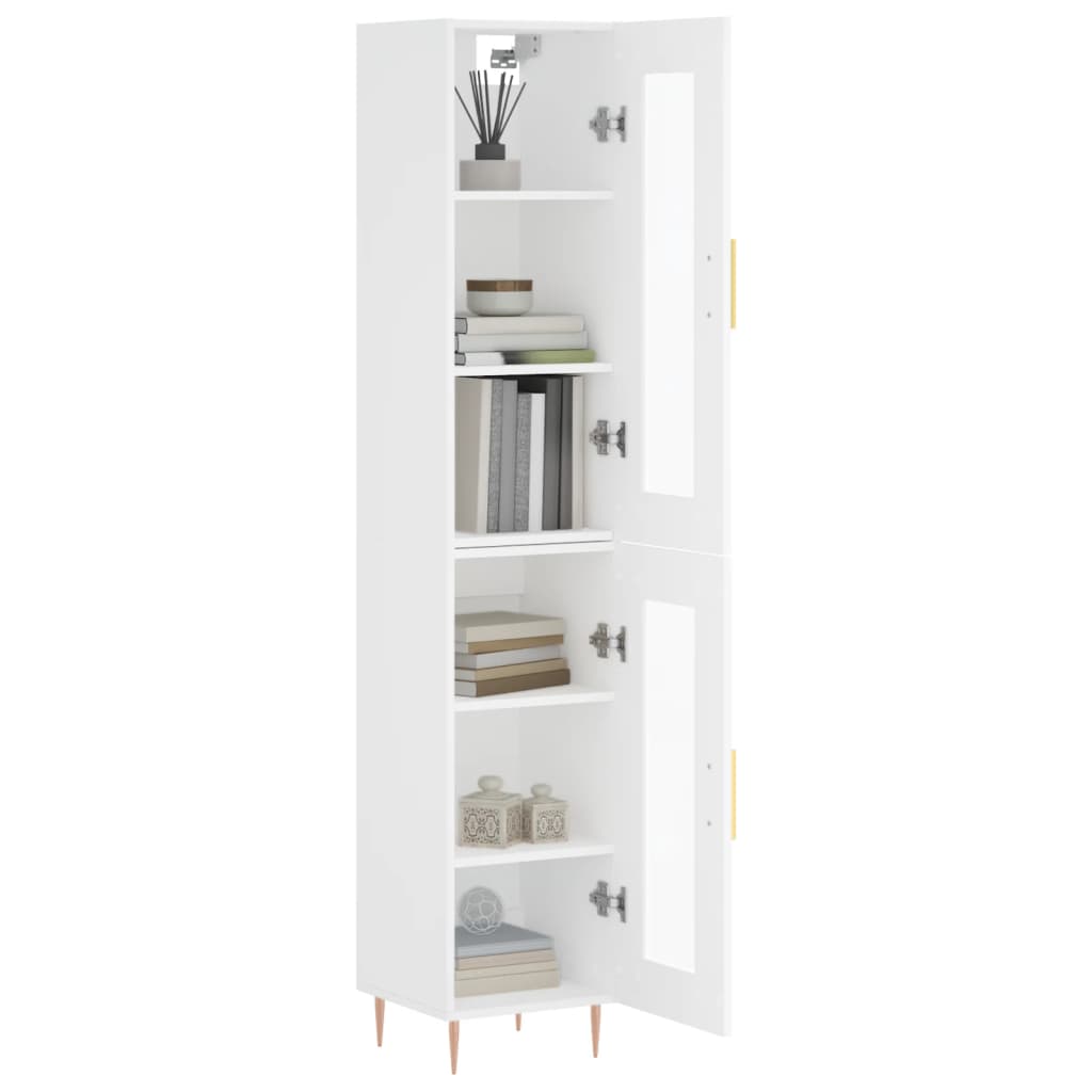 skab 34,5x34x180 cm konstrueret træ hvid