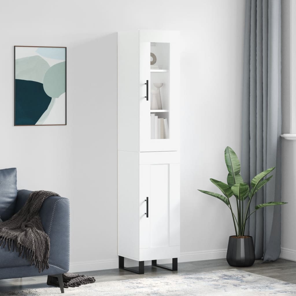 skab 34,5x34x180 cm konstrueret træ hvid