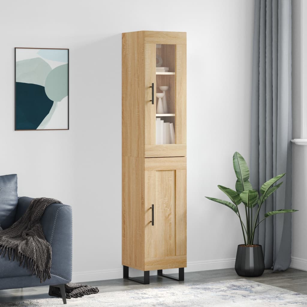 skab 34,5x34x180 cm konstrueret træ sonoma-eg