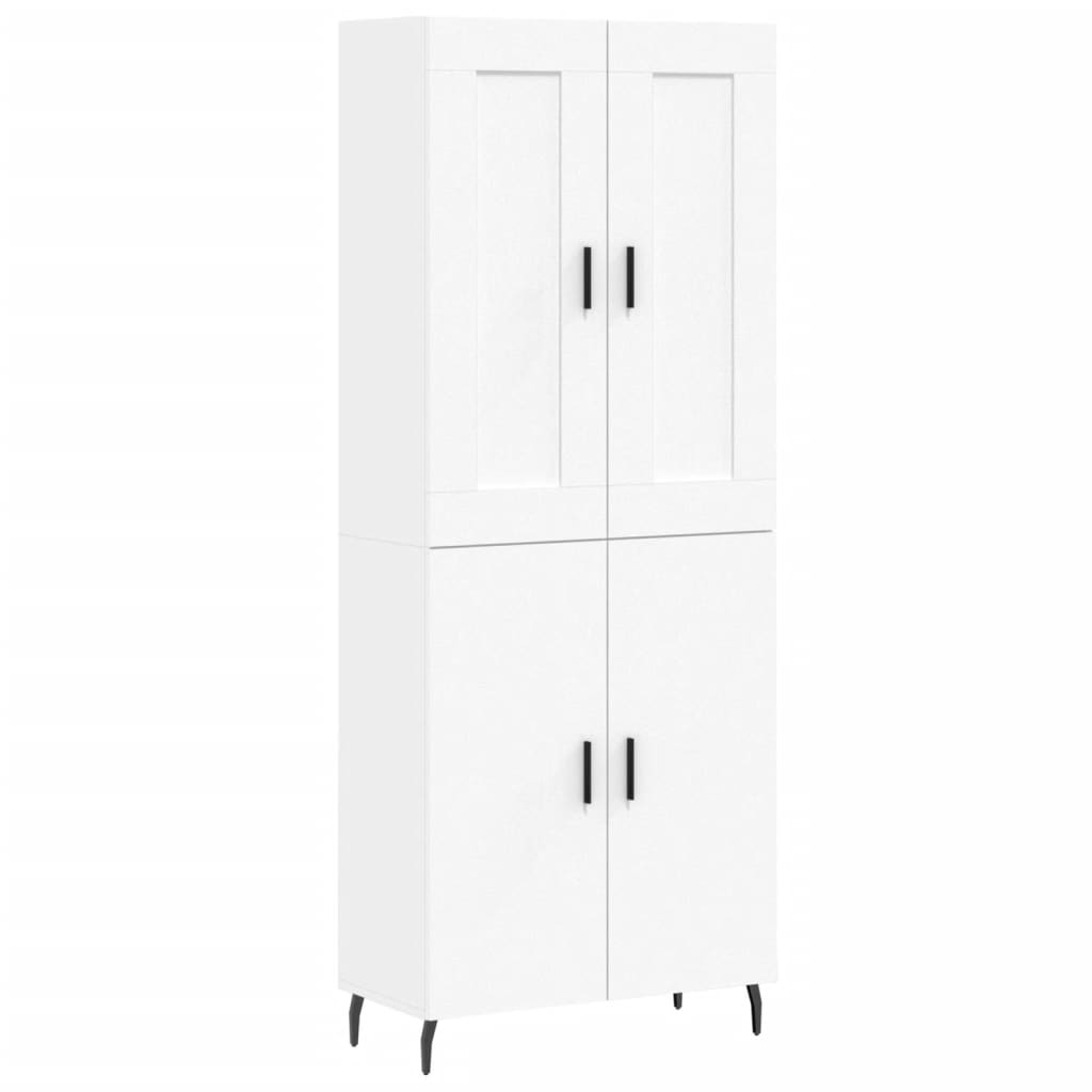 højskab 69,5x34x180 cm konstrueret træ hvid