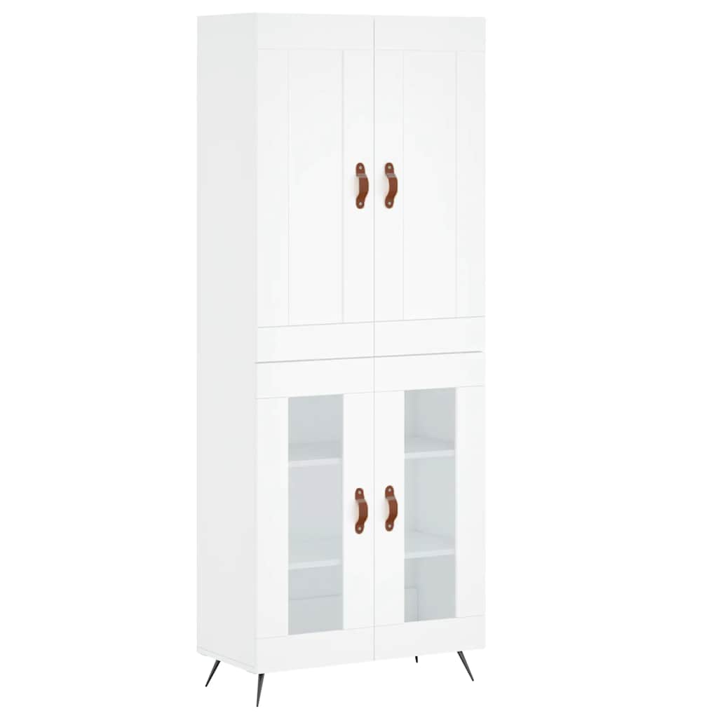 højskab 69,5x34x180 cm konstrueret træ hvid
