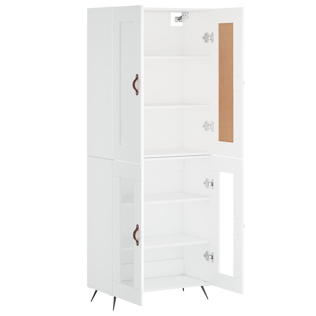 højskab 69,5x34x180 cm konstrueret træ hvid