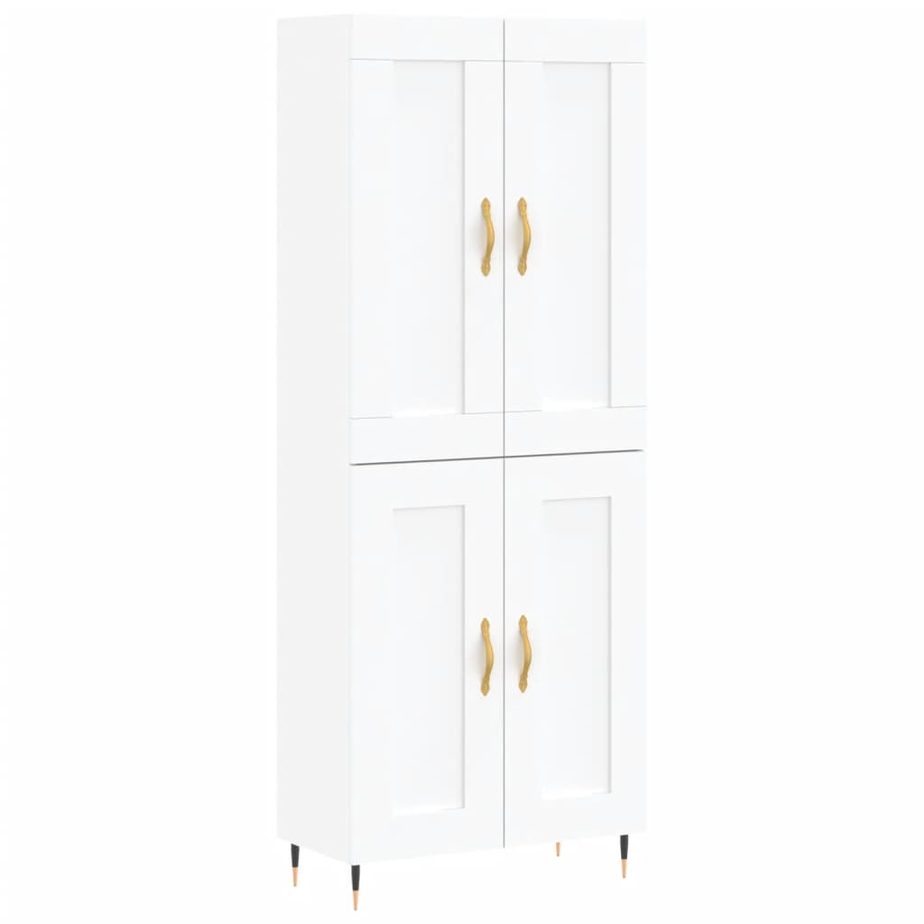 højskab 69,5x34x180 cm konstrueret træ hvid