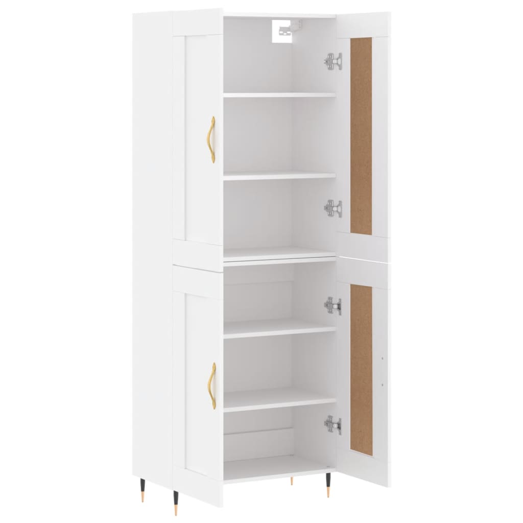 højskab 69,5x34x180 cm konstrueret træ hvid