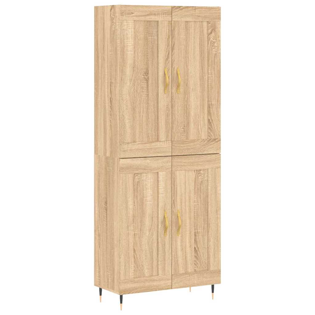 højskab 69,5x34x180 cm konstrueret træ sonoma-eg