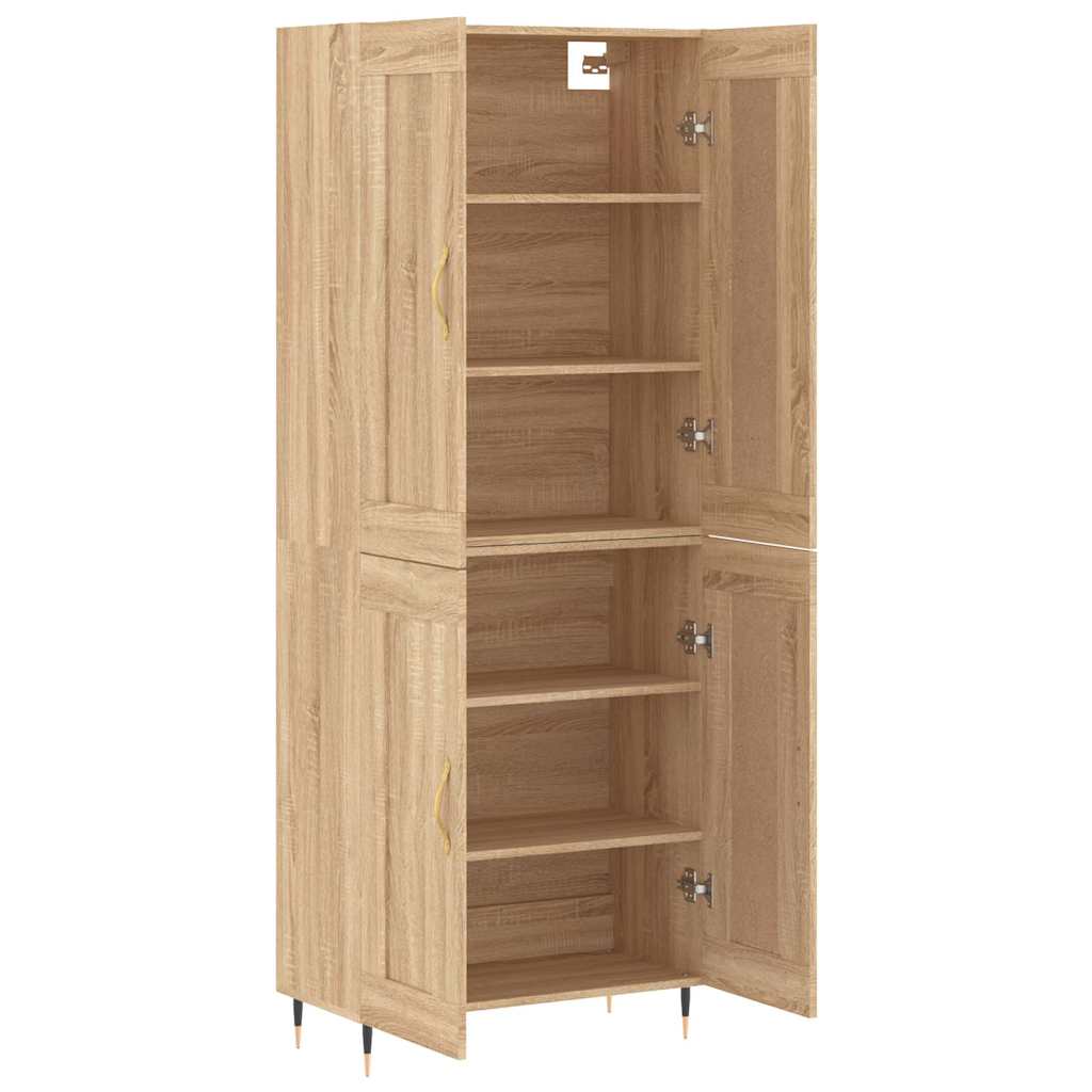 højskab 69,5x34x180 cm konstrueret træ sonoma-eg