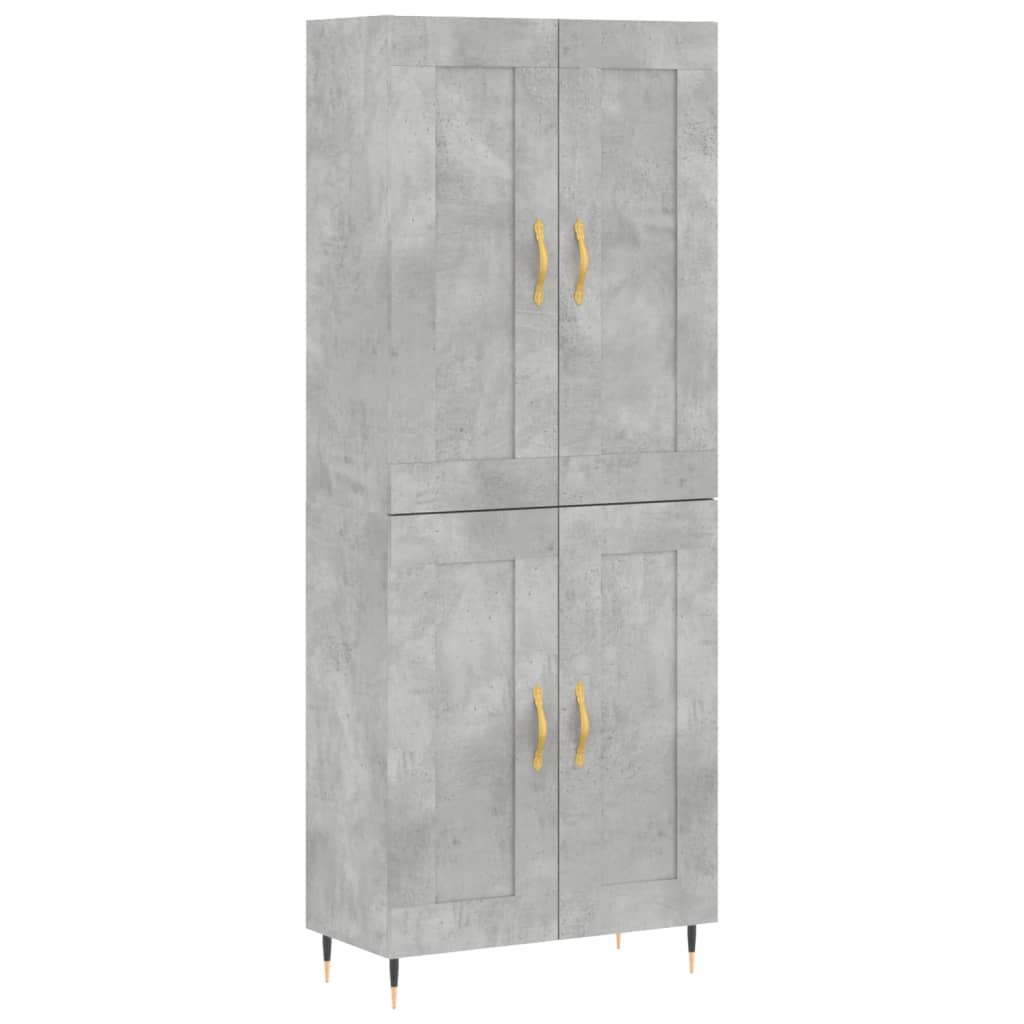 højskab 69,5x34x180 cm konstrueret træ betongrå
