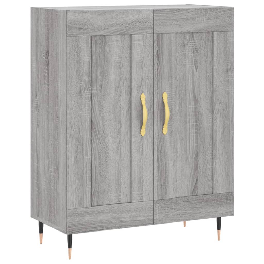 højskab 69,5x34x180 cm konstrueret træ grå sonoma-eg