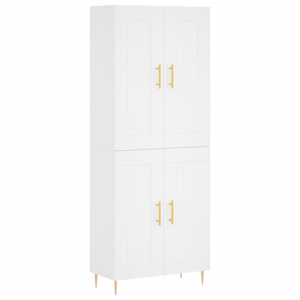 højskab 69,5x34x180 cm konstrueret træ hvid