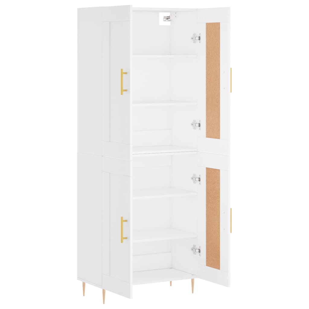 højskab 69,5x34x180 cm konstrueret træ hvid