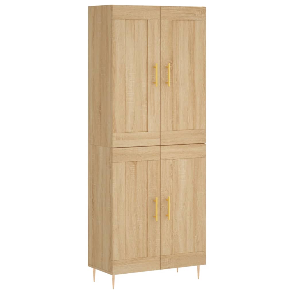 højskab 69,5x34x180 cm konstrueret træ sonoma-eg