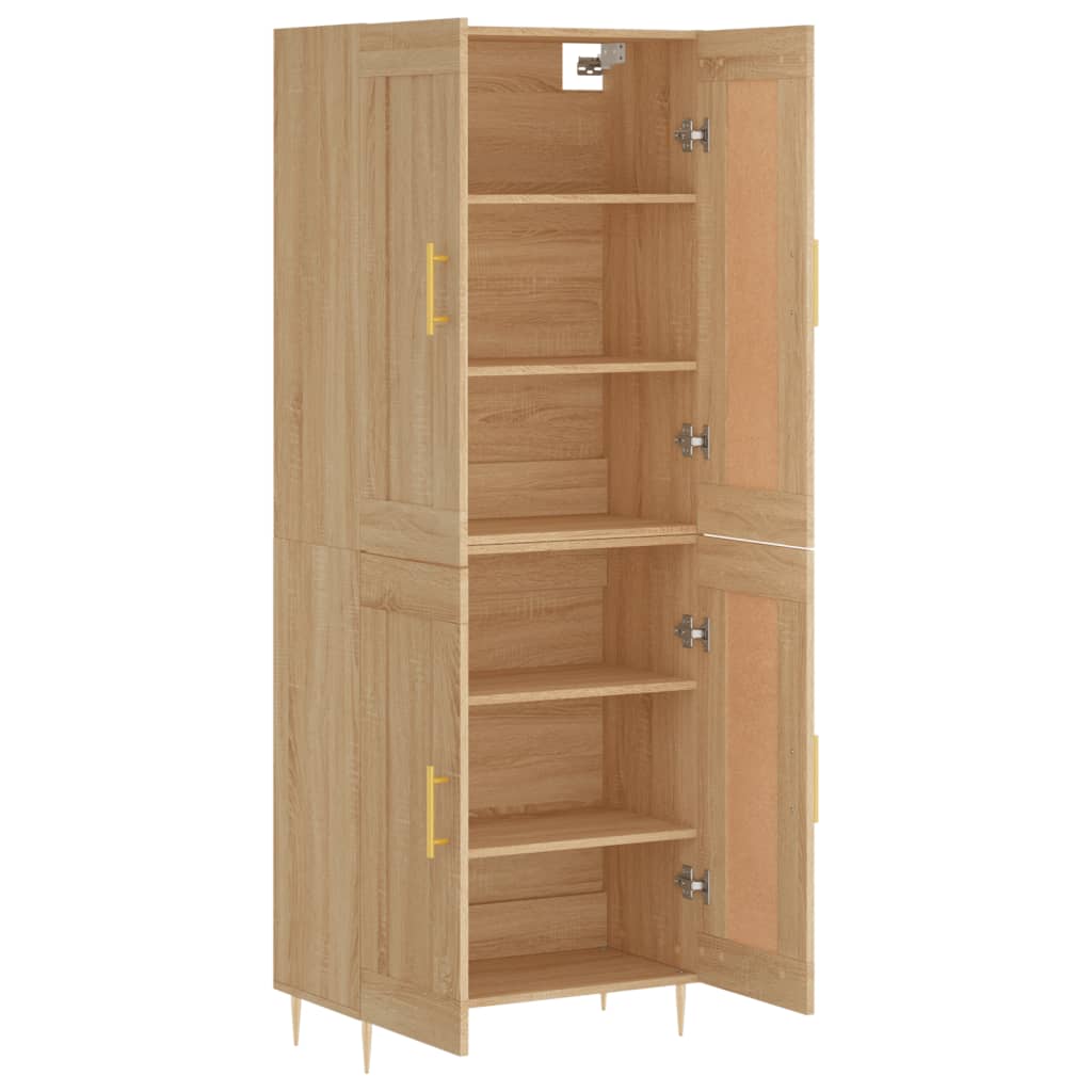 højskab 69,5x34x180 cm konstrueret træ sonoma-eg
