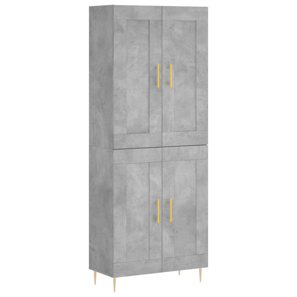 højskab 69,5x34x180 cm konstrueret træ betongrå
