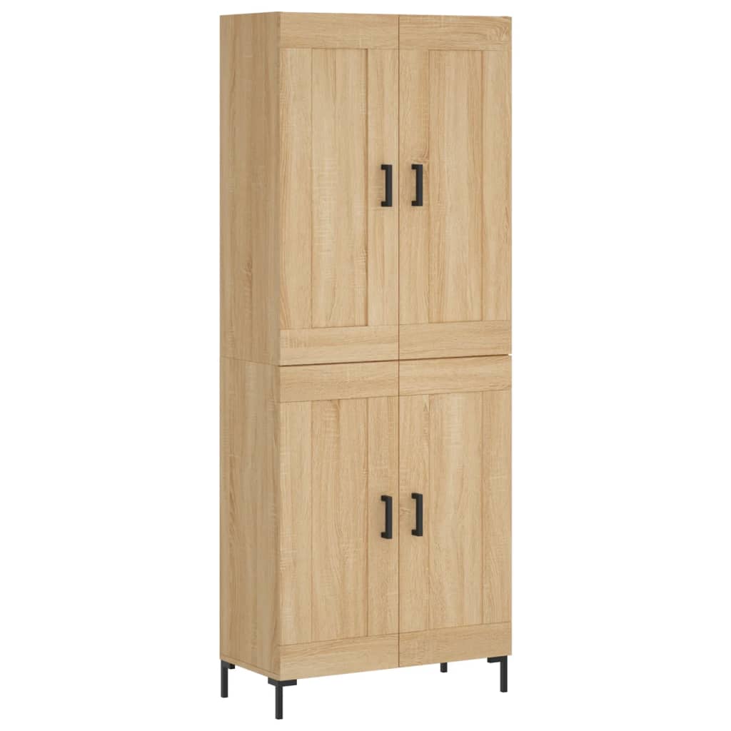højskab 69,5x34x180 cm konstrueret træ sonoma-eg