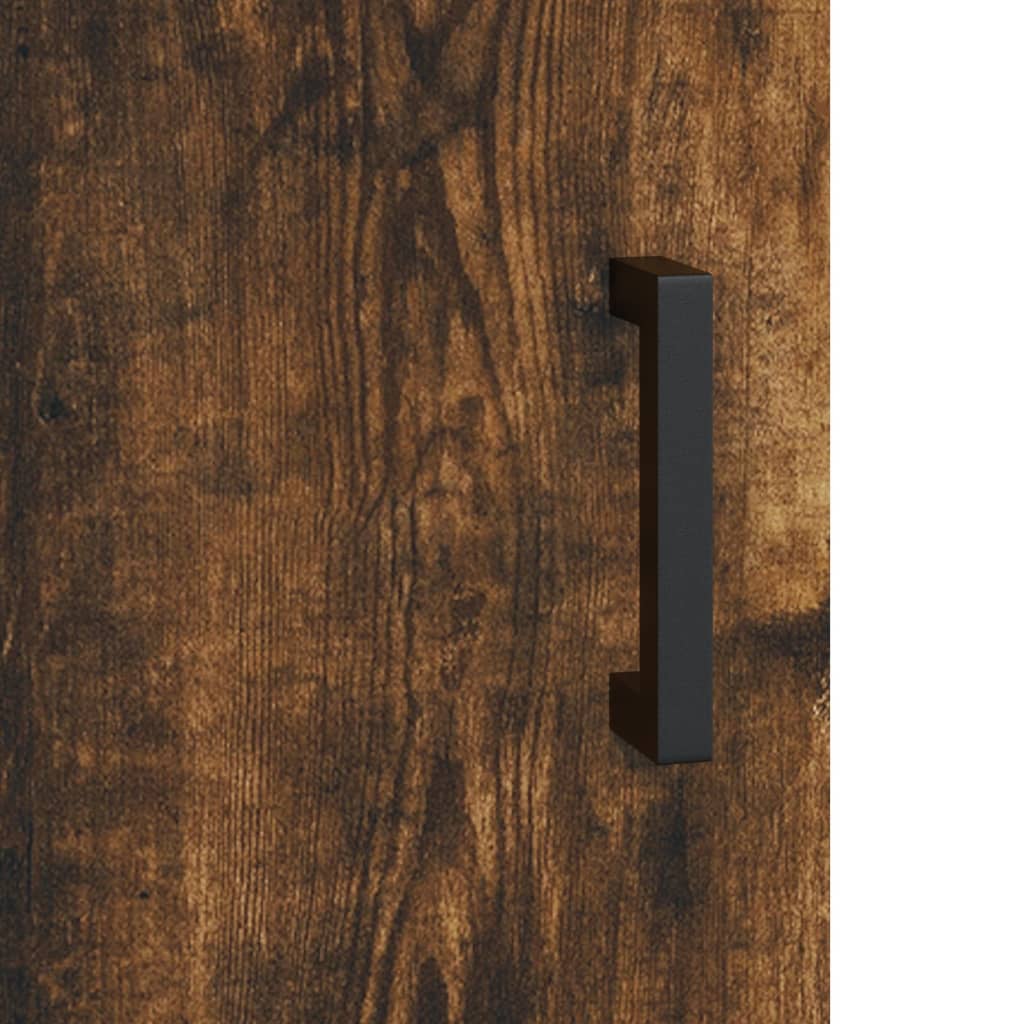 højskab 69,5x34x180 cm konstrueret træ røget egetræsfarve