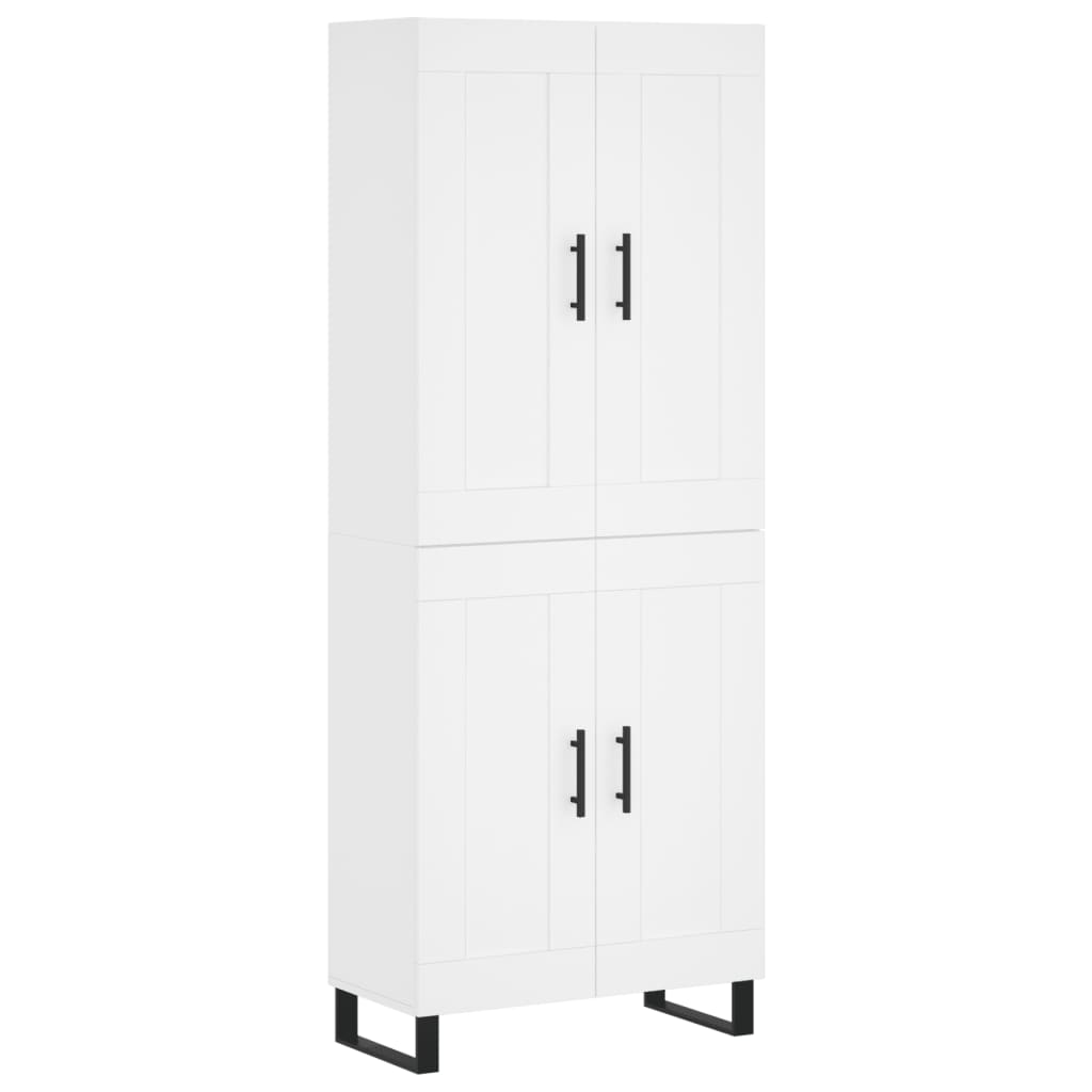 højskab 69,5x34x180 cm konstrueret træ hvid