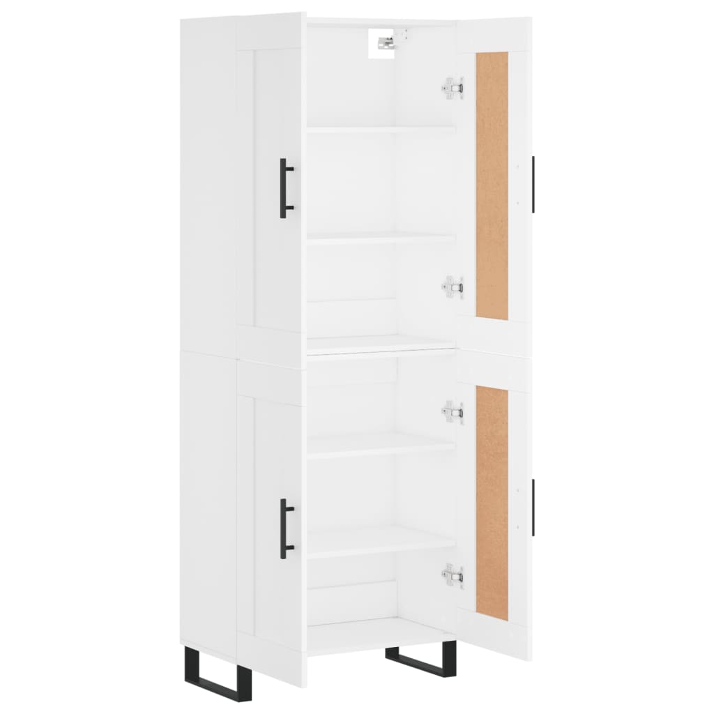 højskab 69,5x34x180 cm konstrueret træ hvid