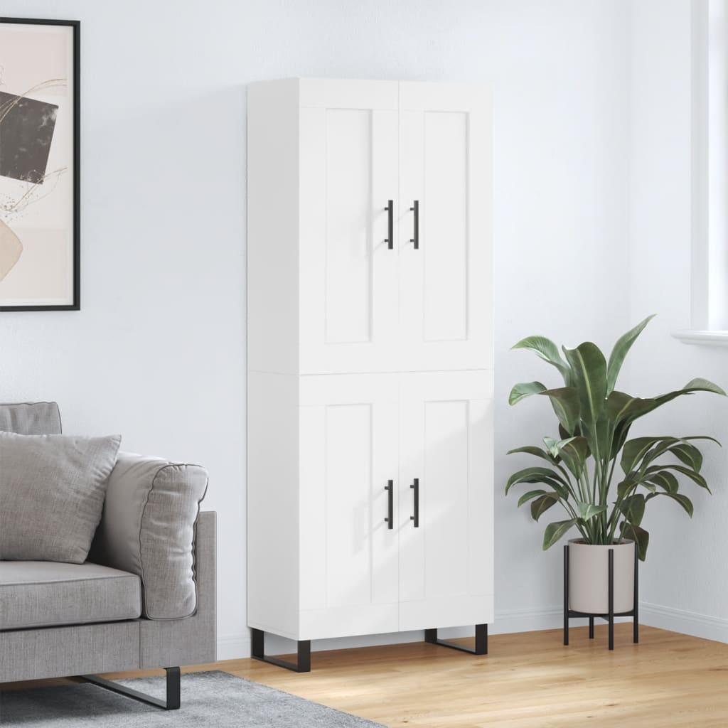 højskab 69,5x34x180 cm konstrueret træ hvid