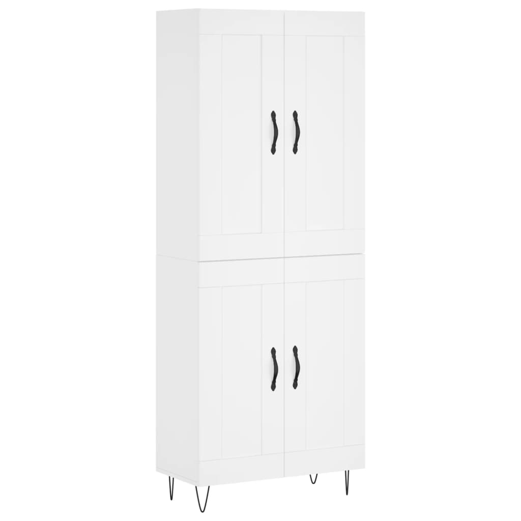højskab 69,5x34x180 cm konstrueret træ hvid