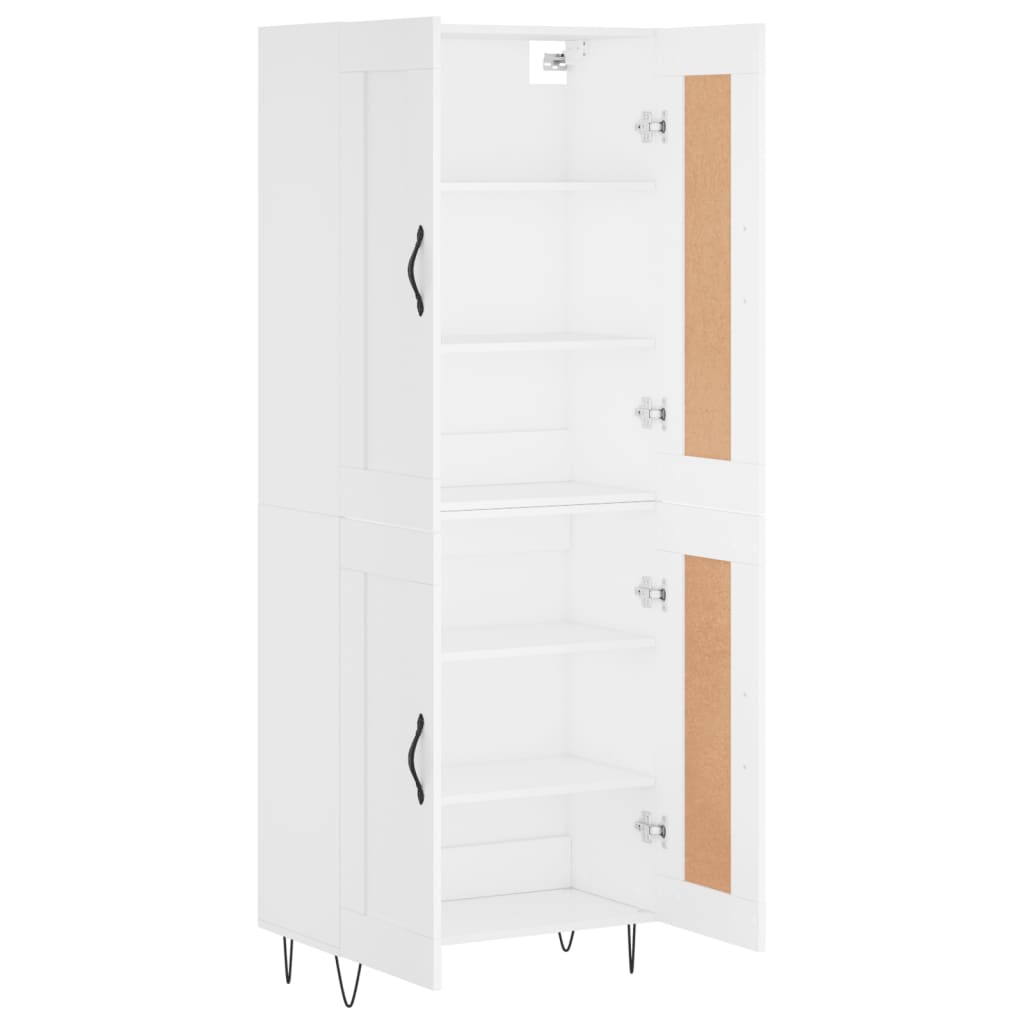 højskab 69,5x34x180 cm konstrueret træ hvid
