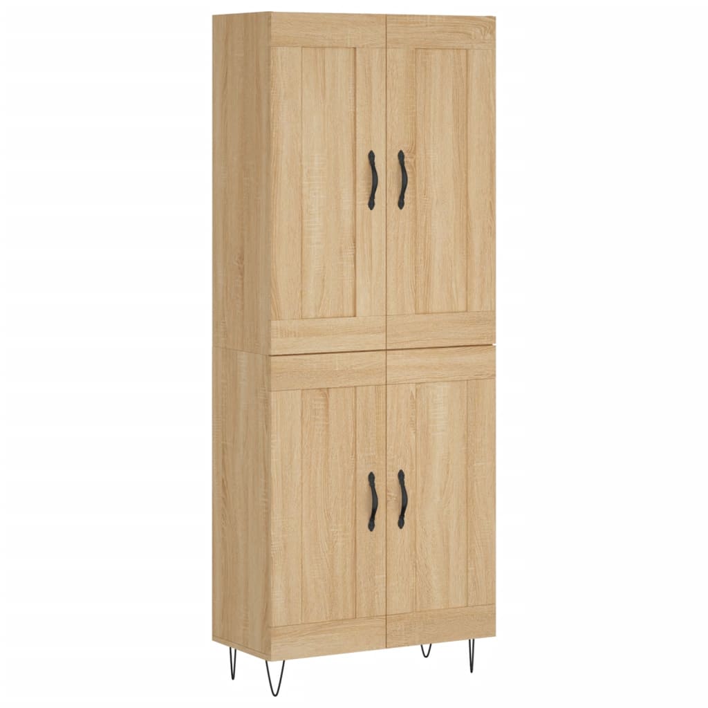 højskab 69,5x34x180 cm konstrueret træ sonoma-eg