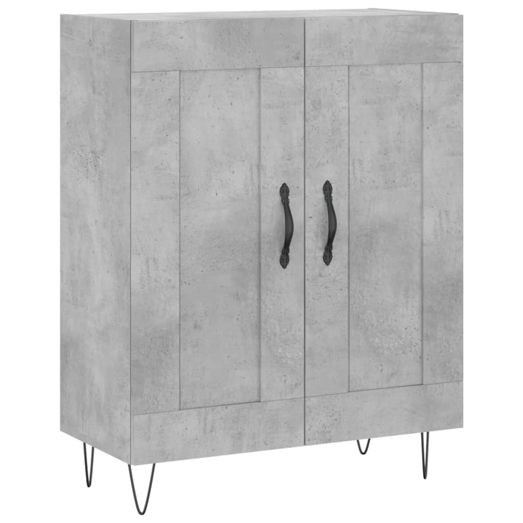 højskab 69,5x34x180 cm konstrueret træ betongrå