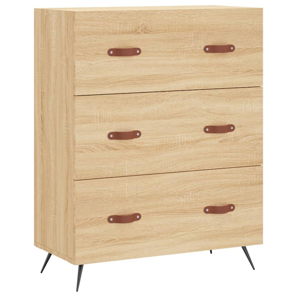 højskab 69,5x34x180 cm konstrueret træ sonoma-eg
