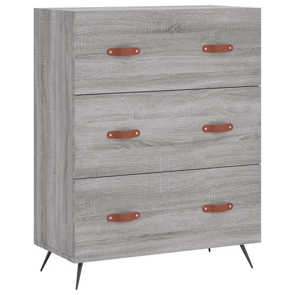 højskab 69,5x34x180 cm konstrueret træ grå sonoma-eg