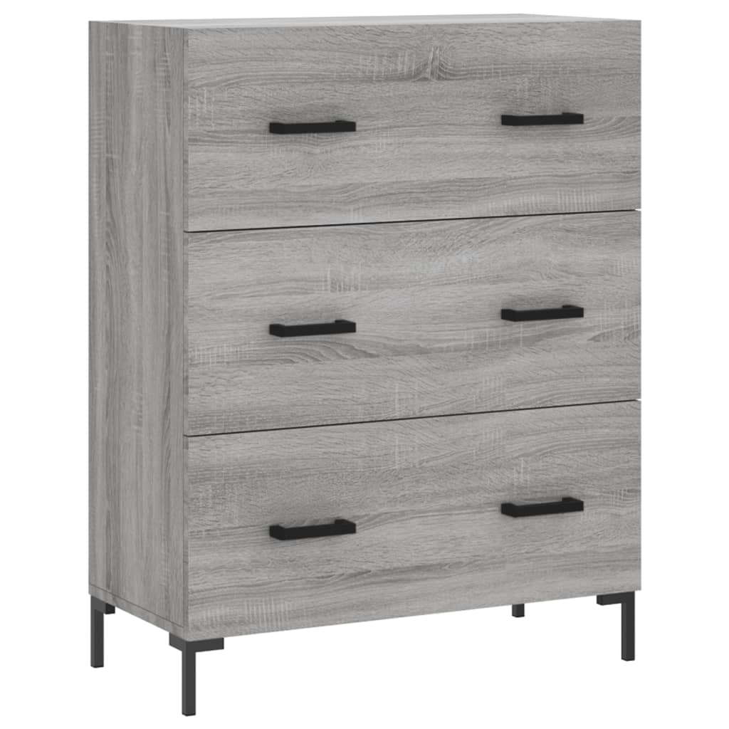 højskab 69,5x34x180 cm konstrueret træ grå sonoma-eg