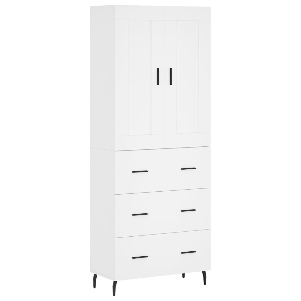 højskab 69,5x34x180 cm konstrueret træ hvid