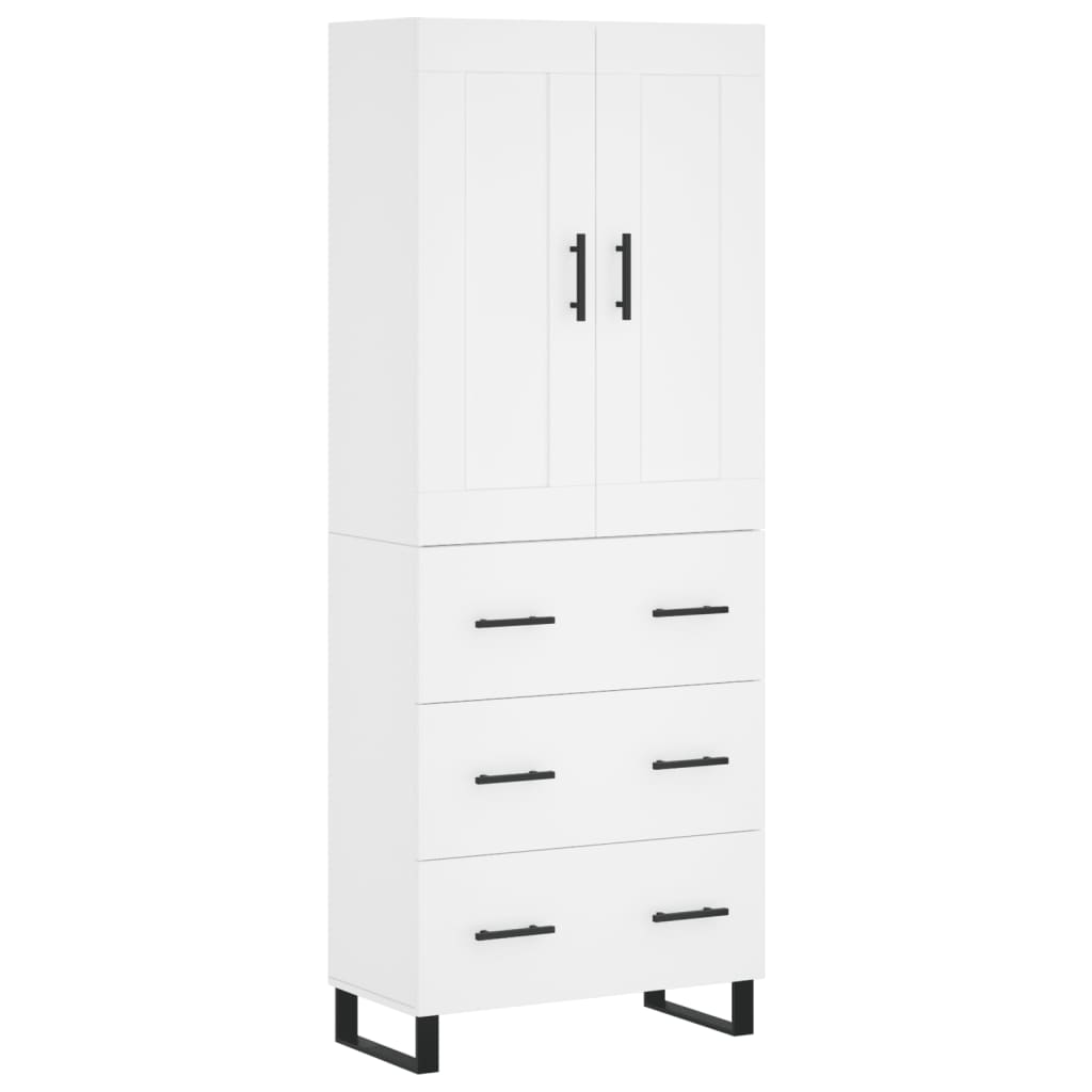 højskab 69,5x34x180 cm konstrueret træ hvid
