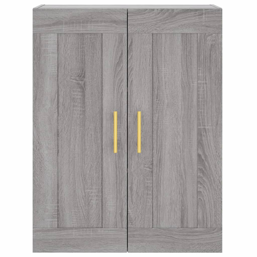 højskab 69,5x34x180 cm konstrueret træ grå sonoma-eg