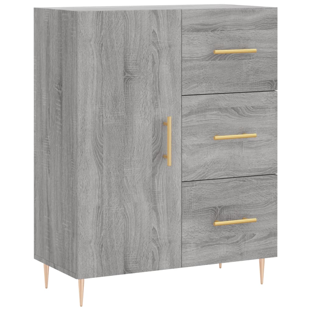 højskab 69,5x34x180 cm konstrueret træ grå sonoma-eg