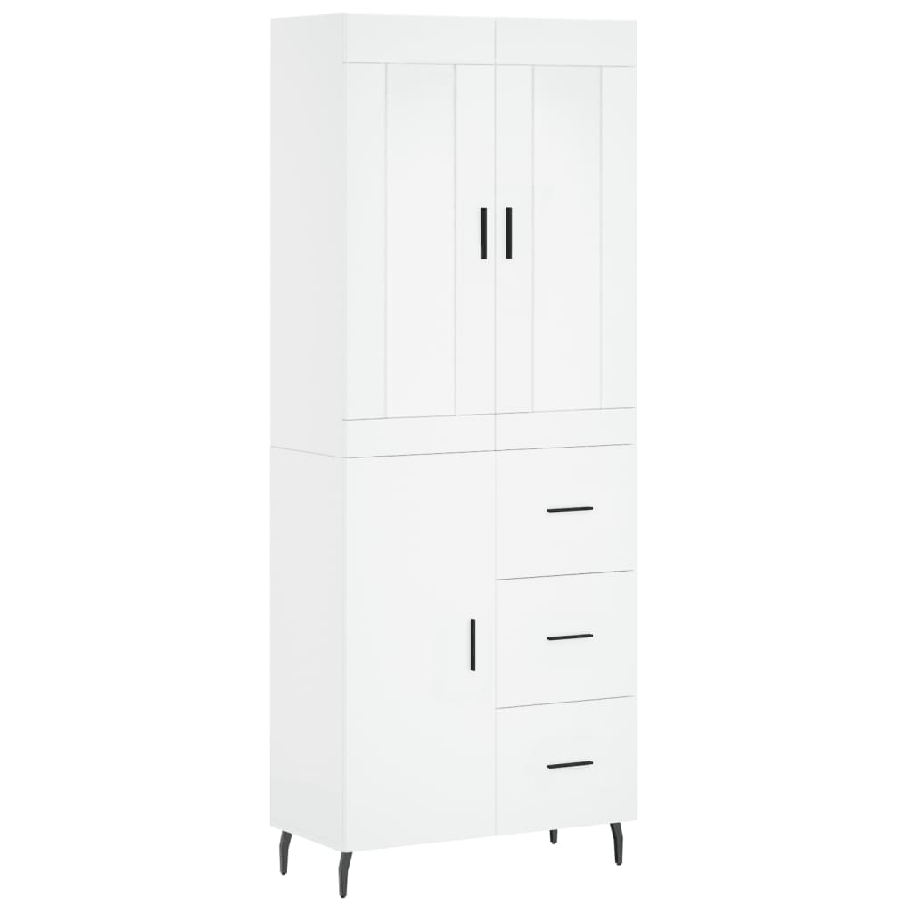 højskab 69,5x34x180 cm konstrueret træ hvid