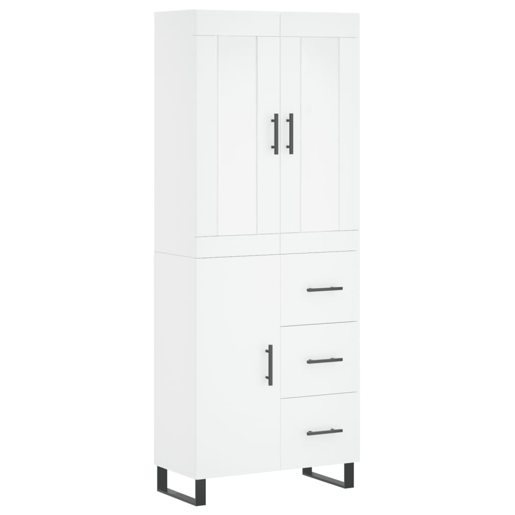 højskab 69,5x34x180 cm konstrueret træ hvid