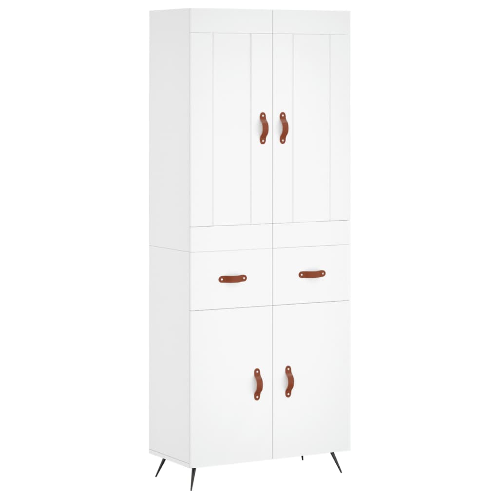 højskab 69,5x34x180 cm konstrueret træ hvid