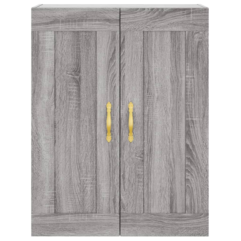 højskab 69,5x34x180 cm konstrueret træ grå sonoma-eg