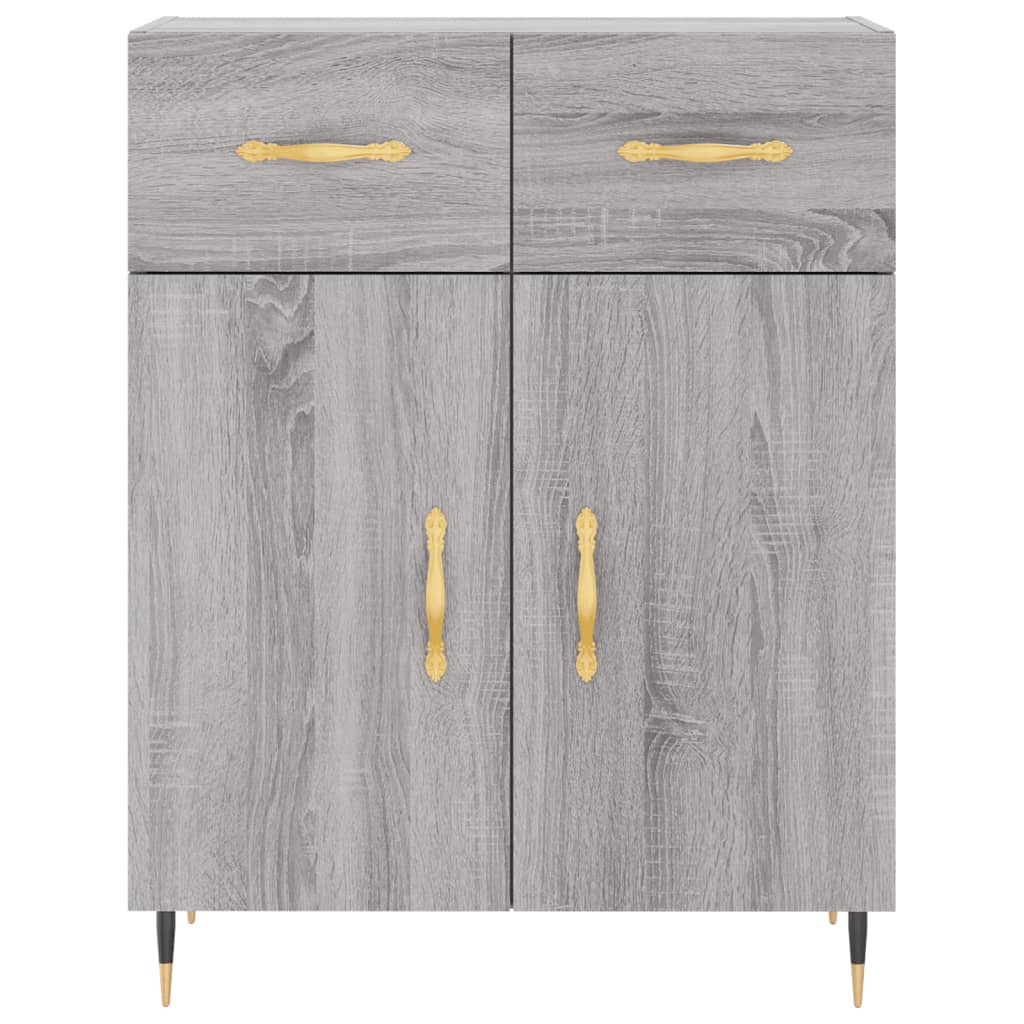 højskab 69,5x34x180 cm konstrueret træ grå sonoma-eg